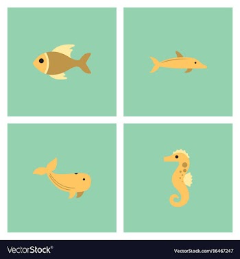 Sea animals stock collection vector image