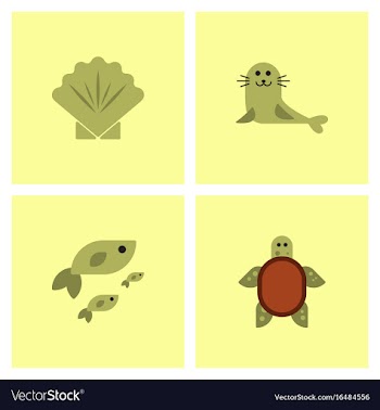 Sea animals stock collection vector image