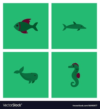 Sea animals stock collection vector image