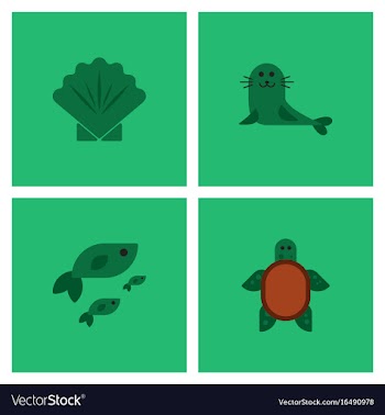 Sea animals stock collection vector image
