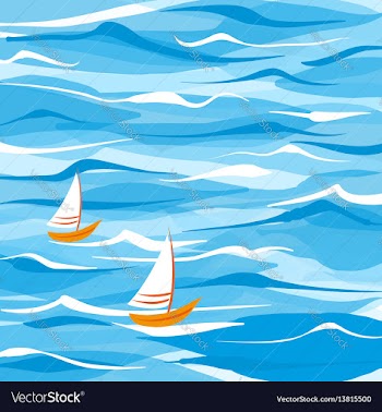  					Sea background with two boats vector image														