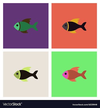 Sea fish collection vector image
