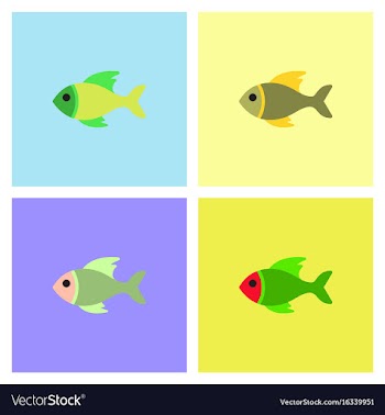 Sea fish collection vector image