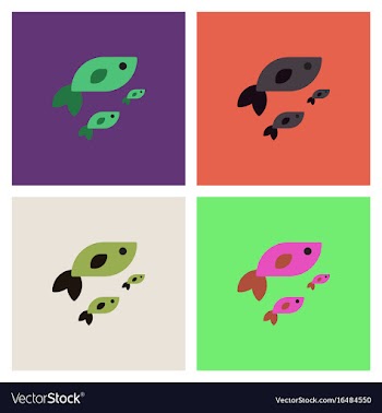 Sea fish collection vector image
