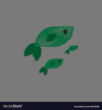 Sea fish in hatching style vector image