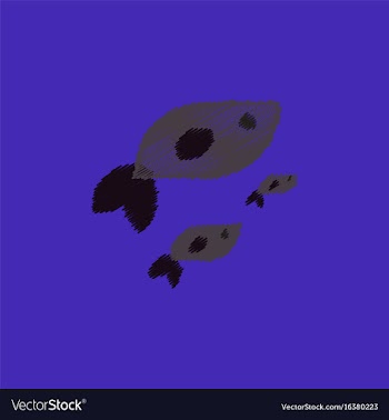 Sea fish in hatching style vector image