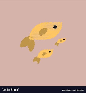 Sea fish in hatching style vector image