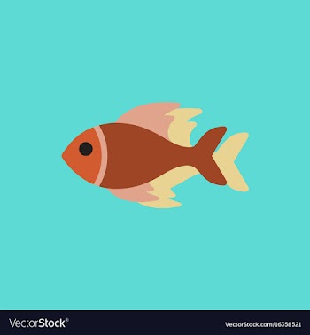 Sea fish in sticker style vector image