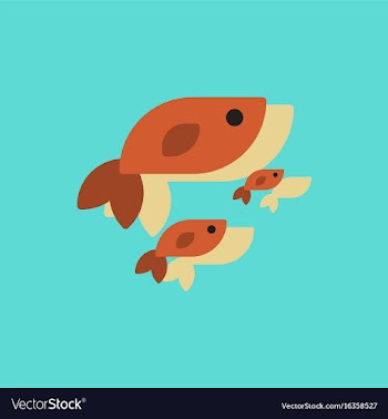 Sea fish in sticker style vector image