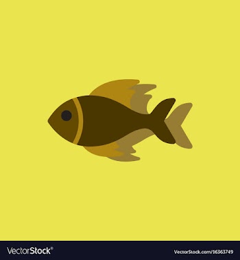 Sea fish in sticker style vector image