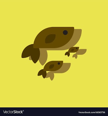 Sea fish in sticker style vector image