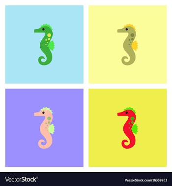 Sea horse collection vector image