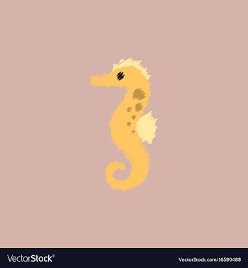 Sea horse in hatching style vector image