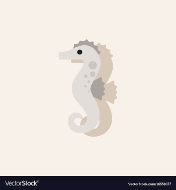 Sea horse in sticker style vector image