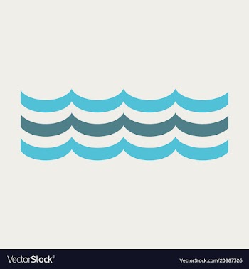 Sea icon waves and seagulls vector image