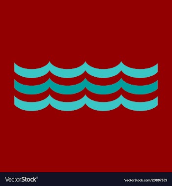 Sea icon waves and seagulls vector image