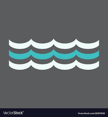 Sea icon waves and seagulls vector image