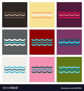 Sea icon waves and seagulls vector image