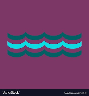 Sea icon waves and seagulls vector image