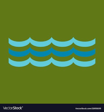 Sea icon waves and seagulls vector image