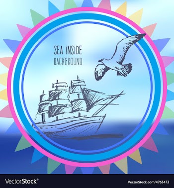 Sea inside background vector image