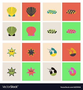 Sea life and underwater seabed animals collection vector image