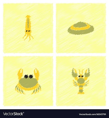 Sea life and underwater seabed animals collection vector image