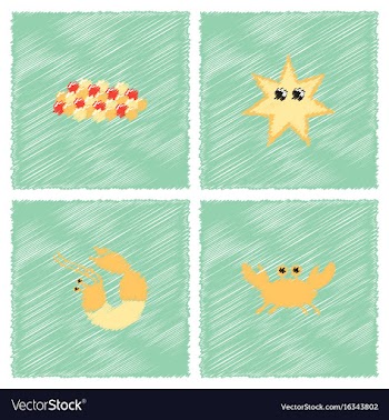 Sea life and underwater seabed animals collection vector image