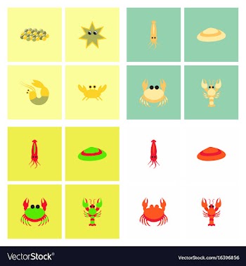 Sea life and underwater seabed animals collection vector image