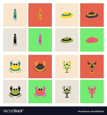 Sea life and underwater seabed animals collection vector image