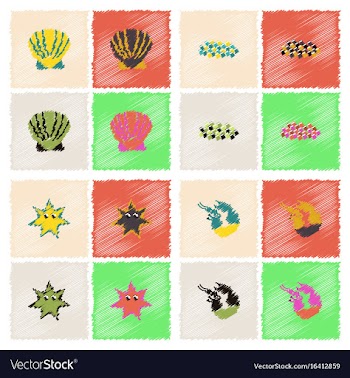 Sea life and underwater seabed animals collection vector image