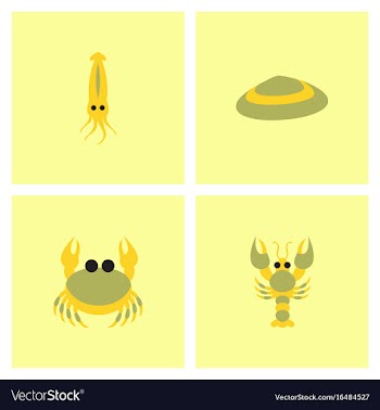 Sea life and underwater seabed animals collection vector image