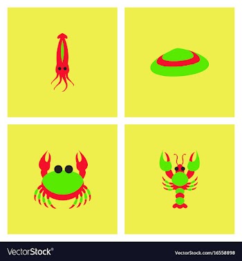 Sea life and underwater seabed animals collection vector image