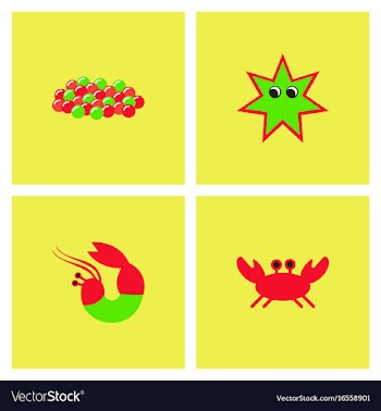 Sea life and underwater seabed animals collection vector image