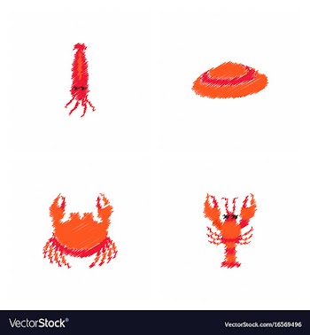 Sea life and underwater seabed animals collection vector image