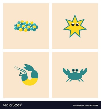 Sea life and underwater seabed animals collection vector image