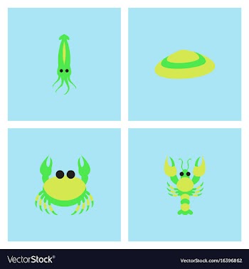 Sea life and underwater seabed animals set vector image