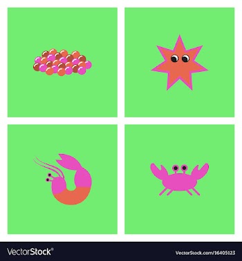 Sea life and underwater seabed animals set vector image