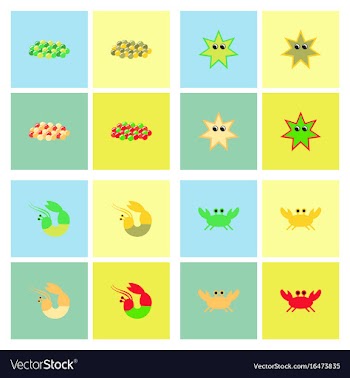 Sea life and underwater seabed animals set vector image