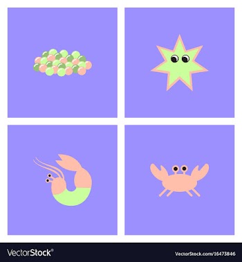 Sea life and underwater seabed animals set vector image