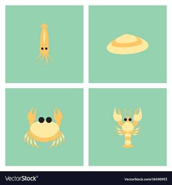 Sea life and underwater seabed animals set vector image