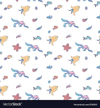  					Sea life light pattern vector image														