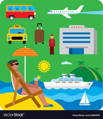  					Sea resort journey vector image														