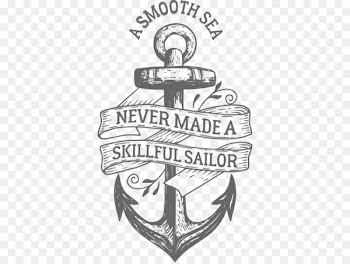 Sea Sailor T-shirt Poster Paper - Hand drawn sketch alphabet anchor streamer 