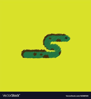 Sea snake in hatching style vector image