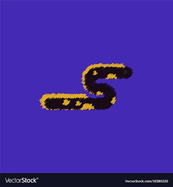 Sea snake in hatching style vector image