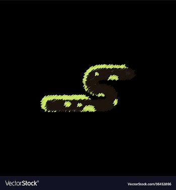 Sea snake in hatching style vector image