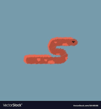 Sea snake in hatching style vector image