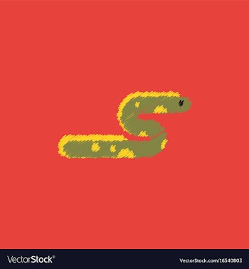 Sea snake in hatching style vector image