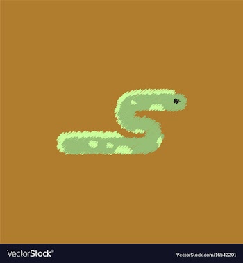 Sea snake in hatching style vector image